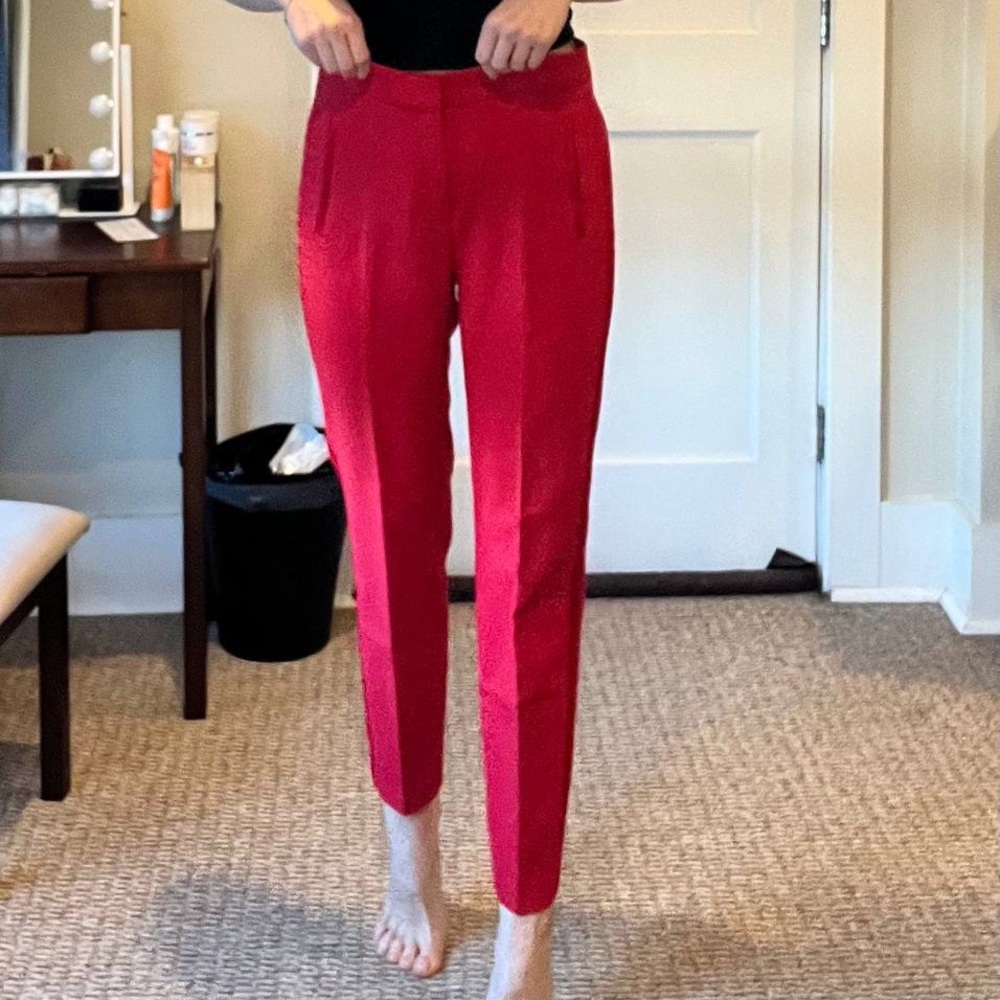 Red suit pants